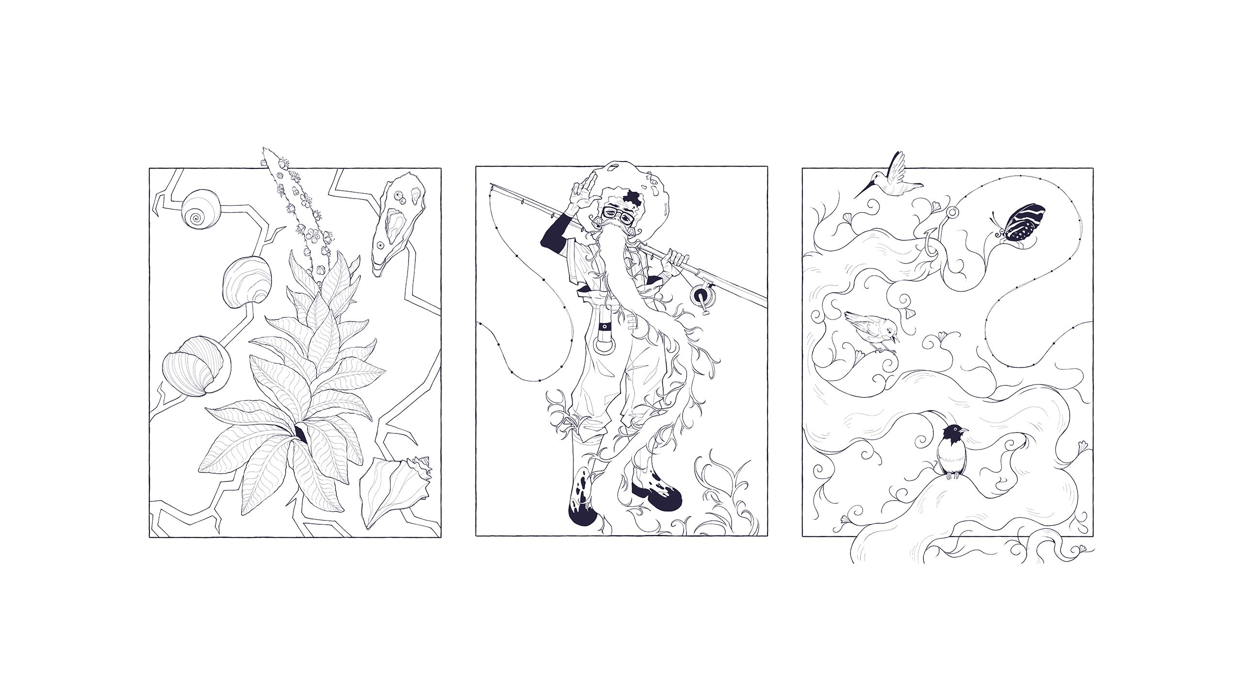 three illustrations of nature
